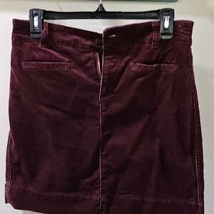 Ann Taylor Loft Maroon Corduroy Skirt